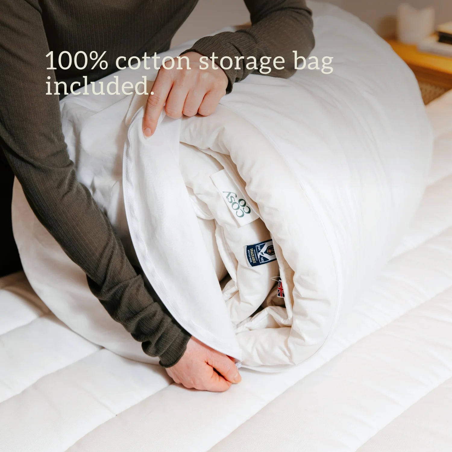 Natural Wool Duvet - Made in UK - British Wool 100% cotton natural local ethical duvet healthiest hypoallergenic anti dust mite temperature regulating
