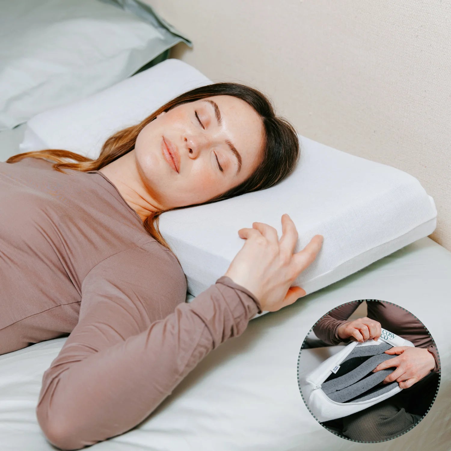CosyCo Graphite Latex Pillow - Height Adjustable