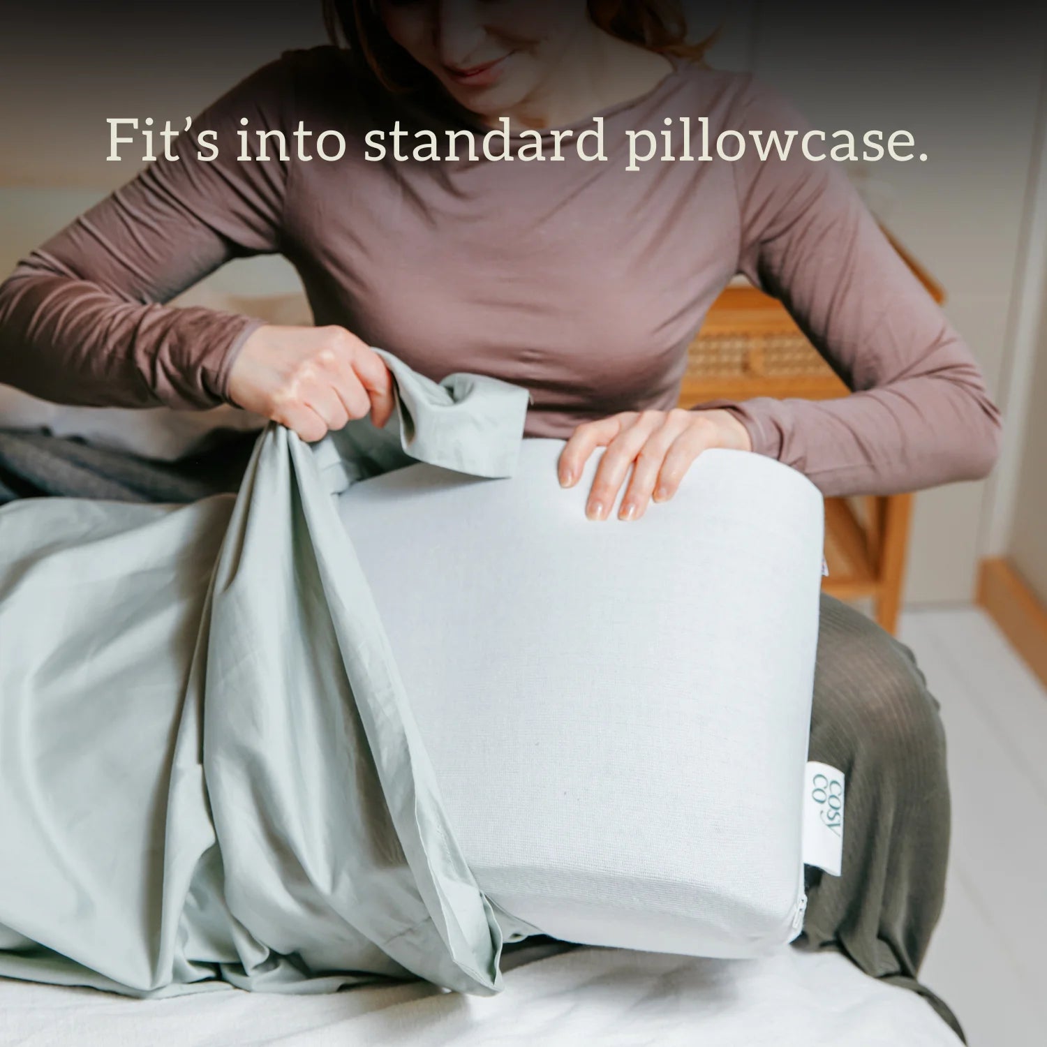 CosyCo Graphite Latex Pillow - Height Adjustable fits into a standard pillowcase