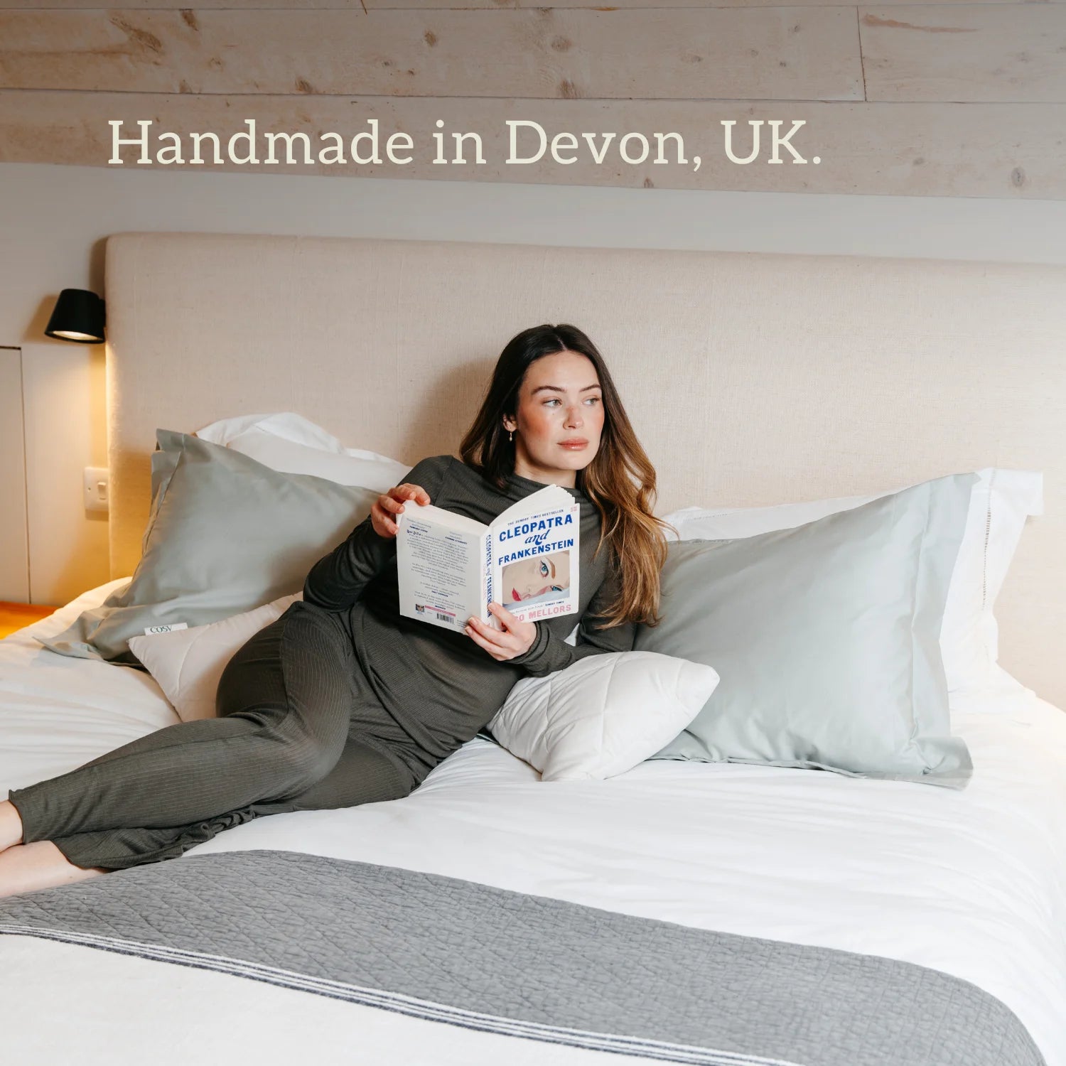 Organic British Wool V shaped Pillow - Handmade in Devon, UK.