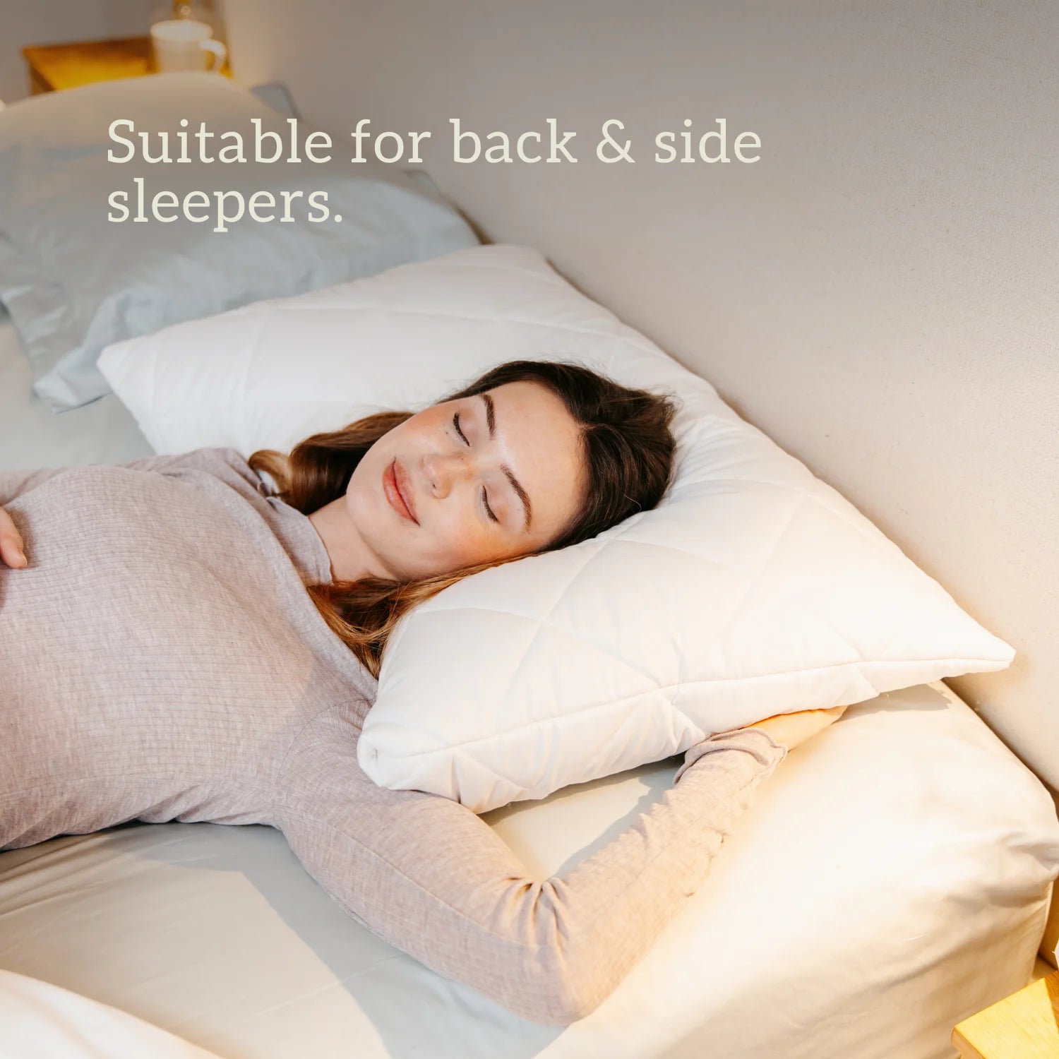 Tencel Pillow - Suitable for back & side sleepers. Tencel is: sustainable, renewable, plant made, anti-microbial, hypoallergenic, quiet, temperature regulating, moisture-wicking & natural.