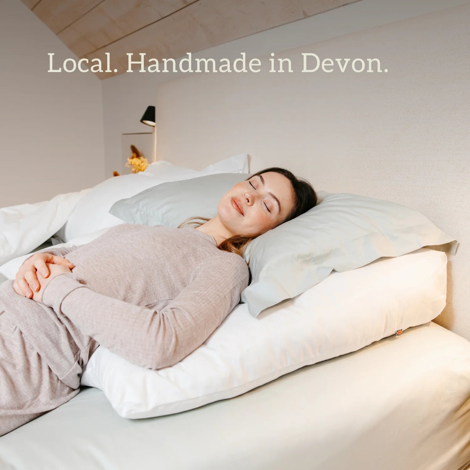 Organic Wool Bed Wedge local, handmade in the UK