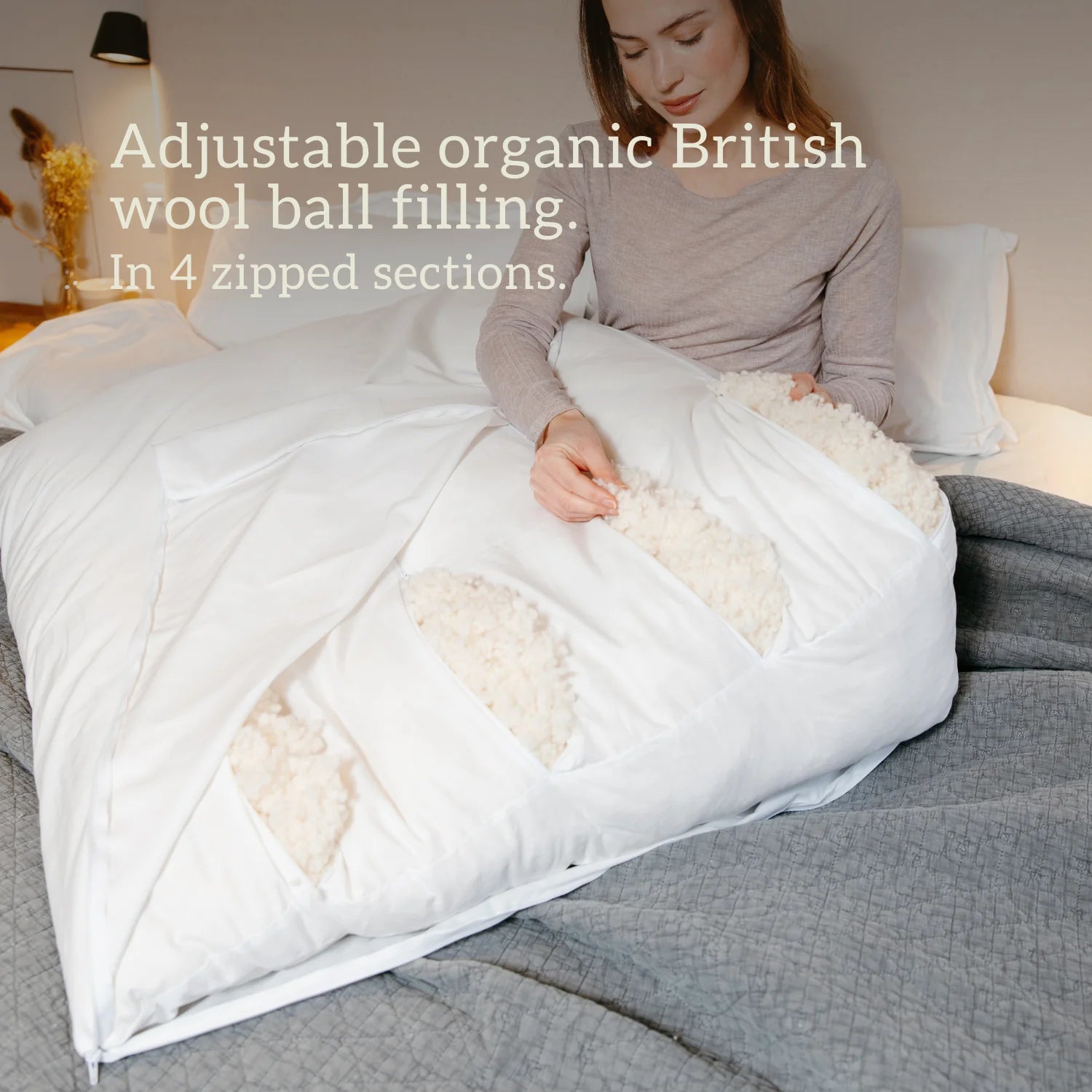 Organic Wool Bed Wedge adjustable height bed wedge pillow