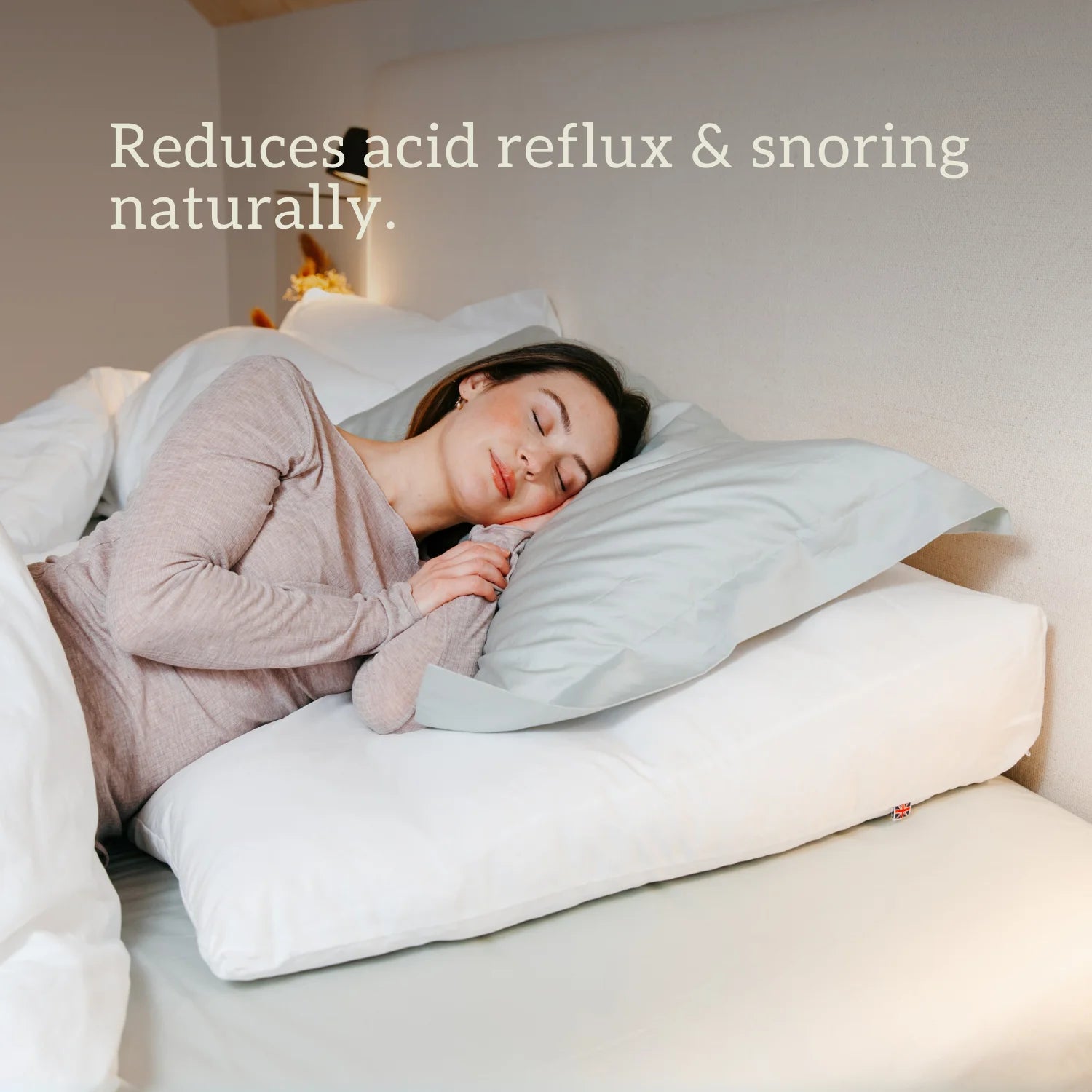 Organic Wool Bed Wedge reduces snoring and acid reflux