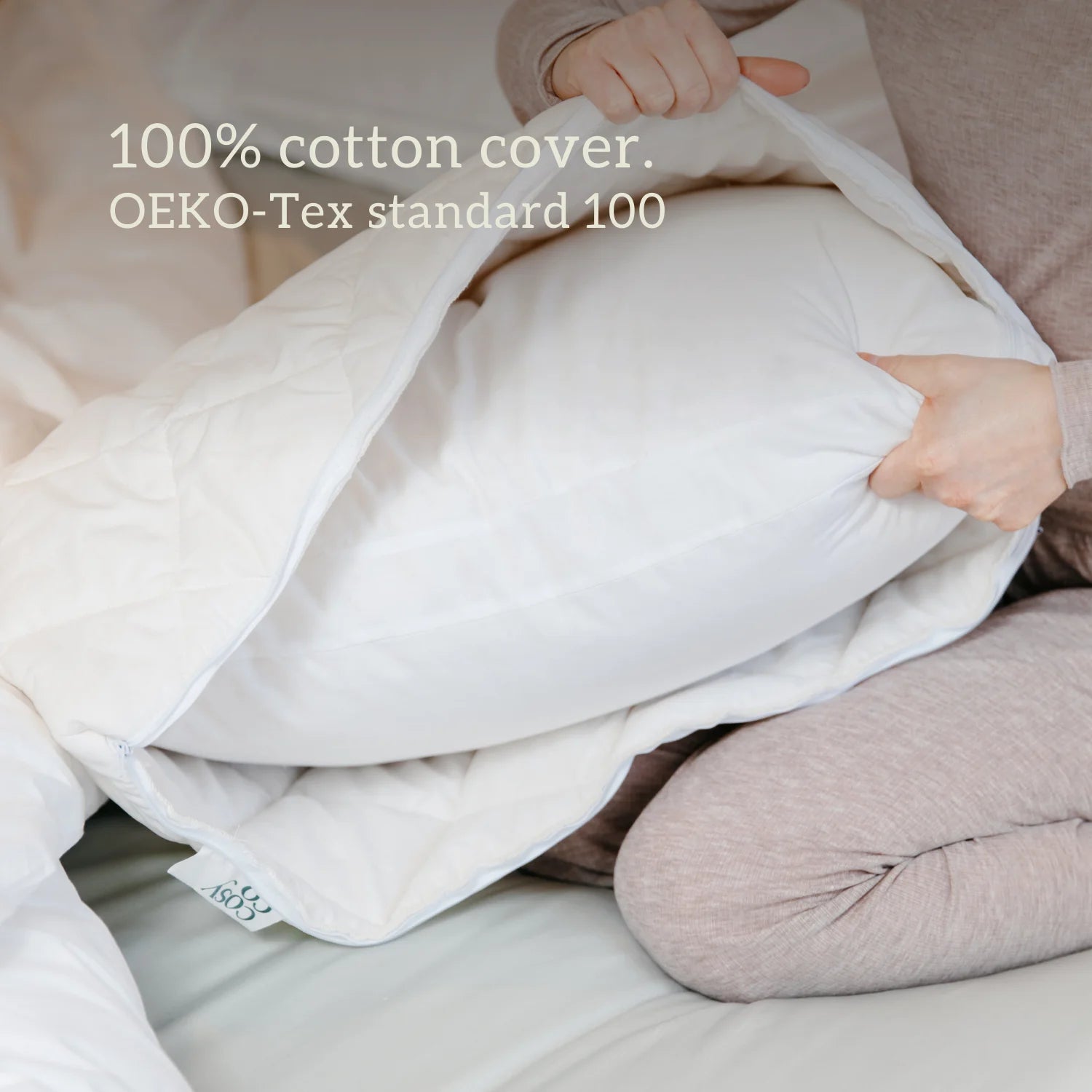 Organic Millet Pillow - 100% cotton OEKO-TEX standard 100 Cover handmade in the UK no Plastic