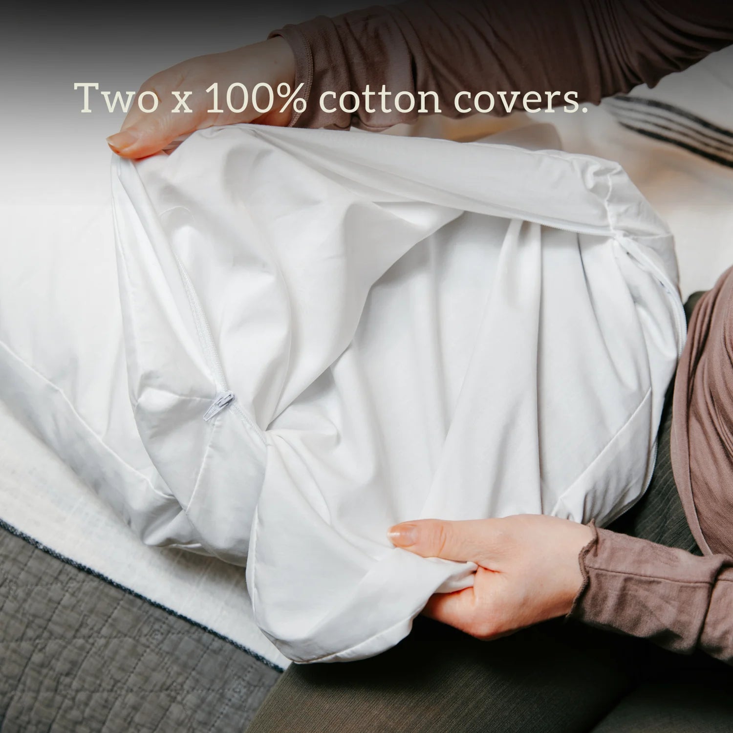 Organic Buckwheat Pillow 2 white covers 100% cotton made in the UK