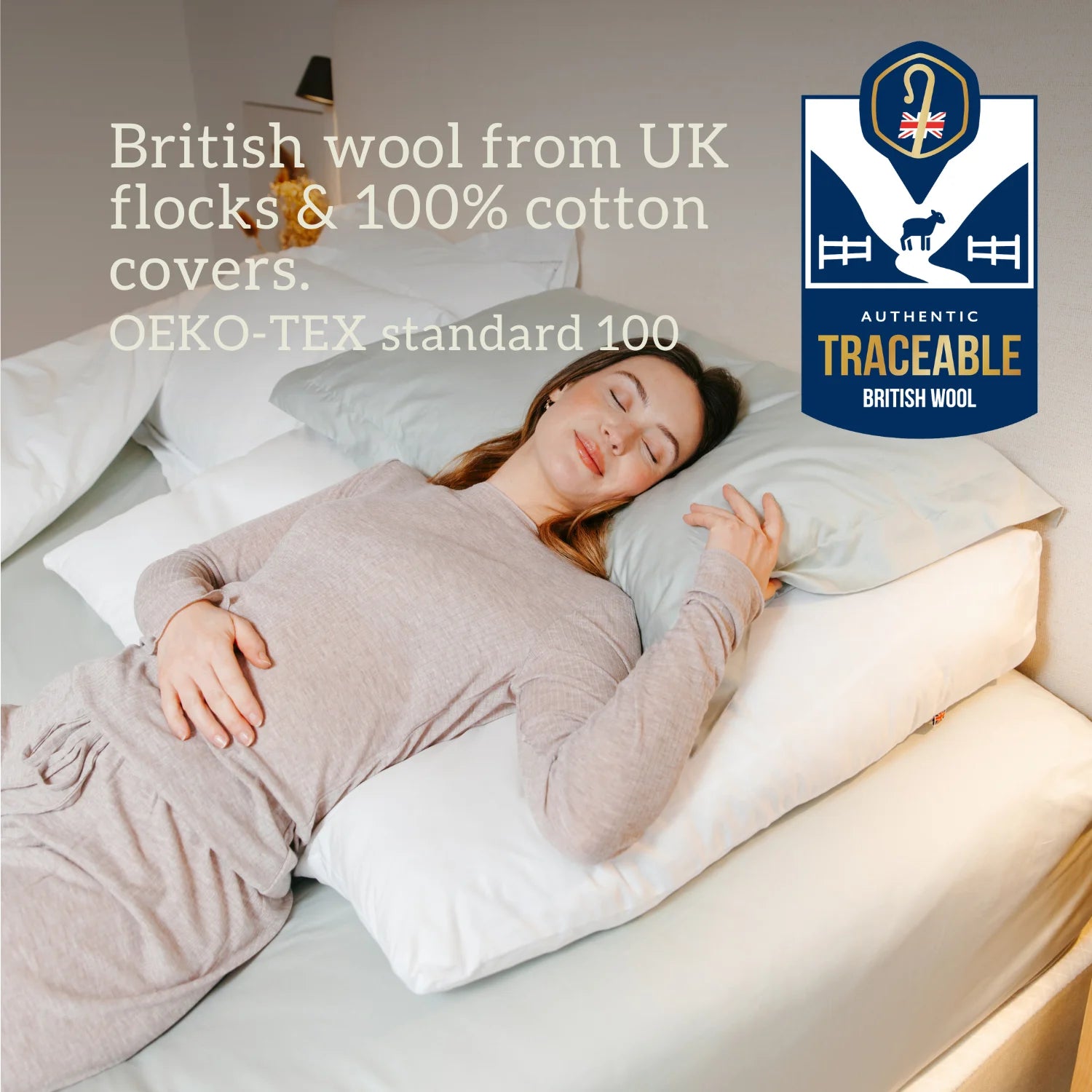 Organic Wool Bed Wedge reduces snoring and acid reflux