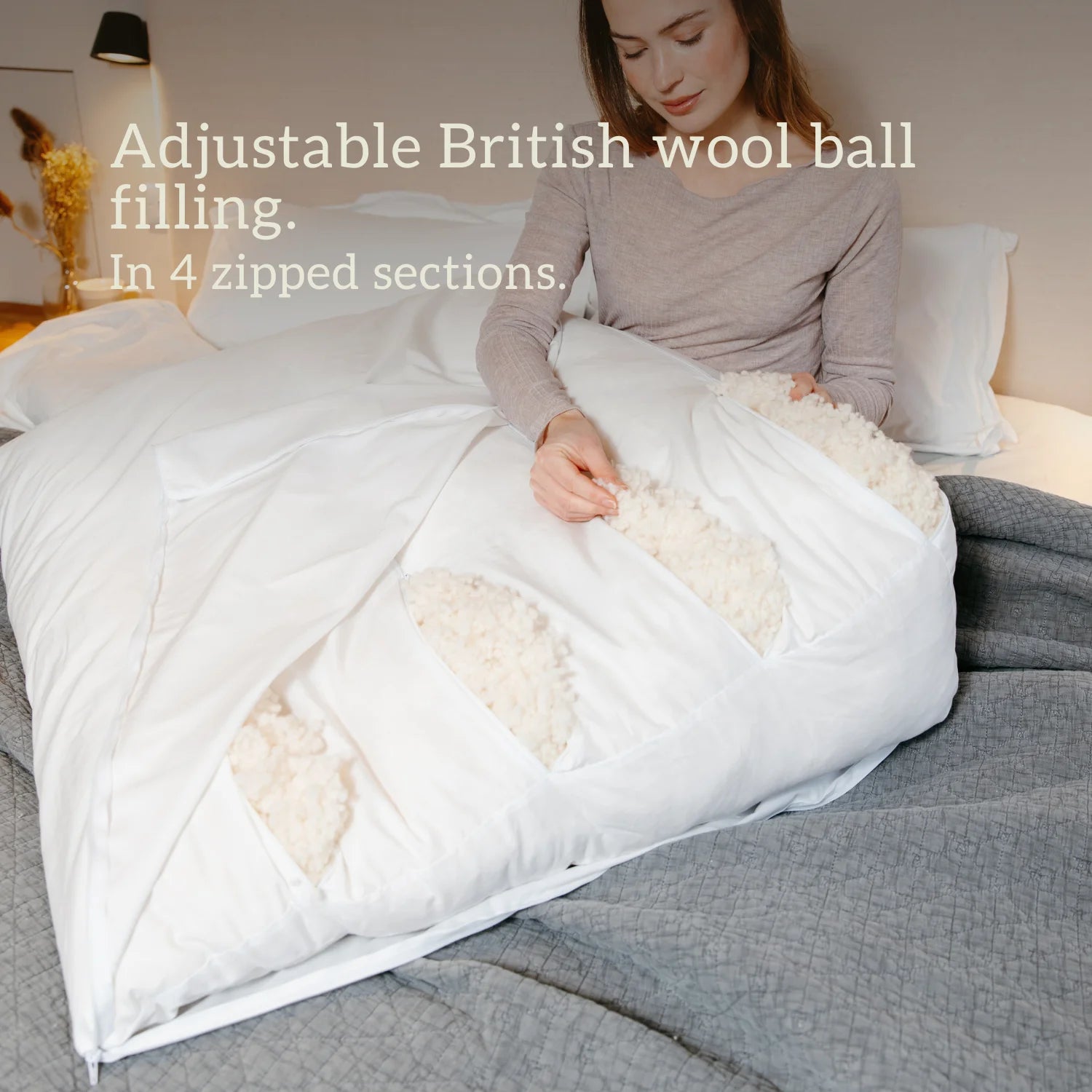 Organic Wool Bed Wedge reduces snoring and acid reflux adjustable filling